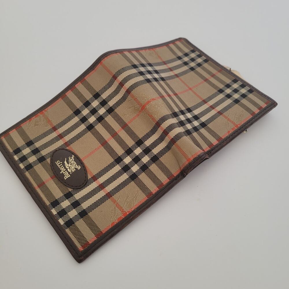 Vintage Burberrys Nova Check Bifold Wallet & Kiss-Lock Coin Purse Brown Leather - Picture 6 of 12
